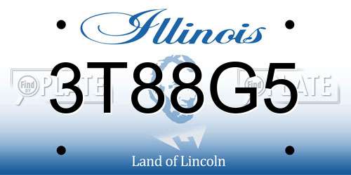 3T88G5 Illinois License Plate