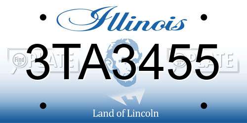 3TA3455 Illinois License Plate