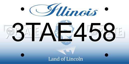 3TAE458 Illinois License Plate