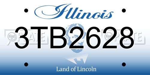 3TB2628 Illinois License Plate
