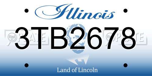 3TB2678 Illinois License Plate