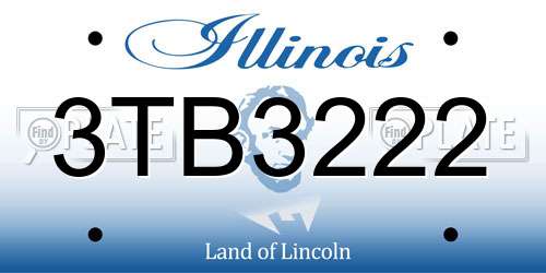 3TB3222 Illinois License Plate