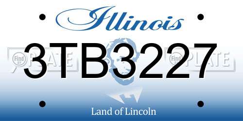 3TB3227 Illinois License Plate