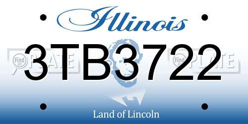 3TB3722 Illinois License Plate