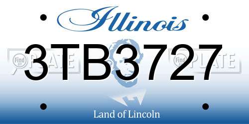 3TB3727 Illinois License Plate