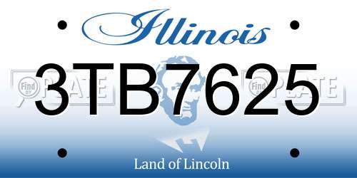 3TB7625 Illinois License Plate