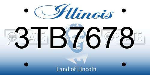 3TB7678 Illinois License Plate