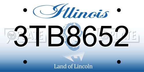 3TB8652 Illinois License Plate