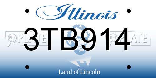 3TB914 Illinois License Plate
