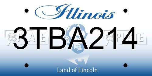 3TBA214 Illinois License Plate