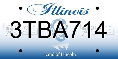 3TBA714 Illinois License Plate