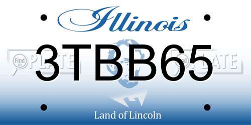 3TBB65 Illinois License Plate
