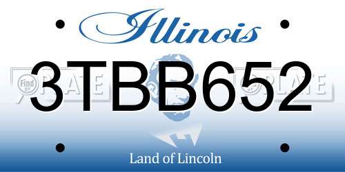 3TBB652 Illinois License Plate