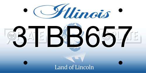 3TBB657 Illinois License Plate