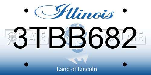 3TBB682 Illinois License Plate