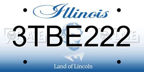 3TBE222 Illinois License Plate