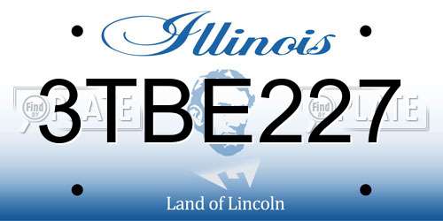 3TBE227 Illinois License Plate