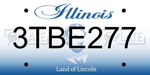 3TBE277 Illinois License Plate