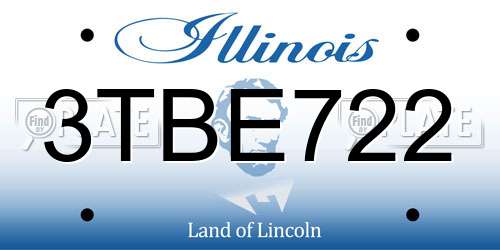 3TBE722 Illinois License Plate
