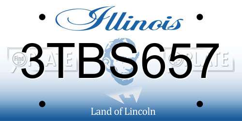 3TBS657 Illinois License Plate