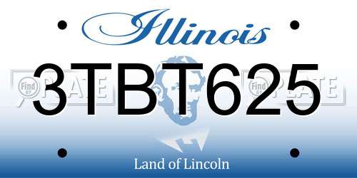 3TBT625 Illinois License Plate