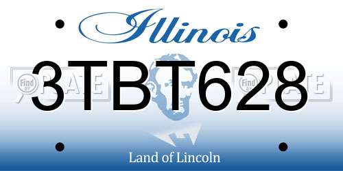 3TBT628 Illinois License Plate
