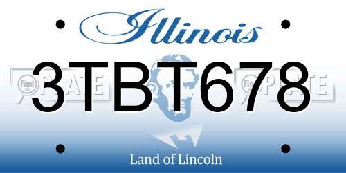 3TBT678 Illinois License Plate