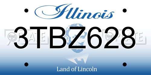 3TBZ628 Illinois License Plate