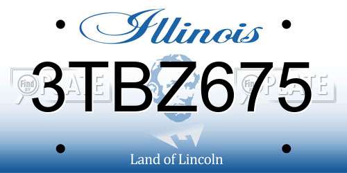 3TBZ675 Illinois License Plate