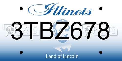 3TBZ678 Illinois License Plate