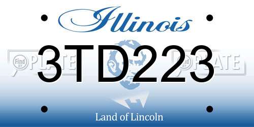 3TD223 Illinois License Plate