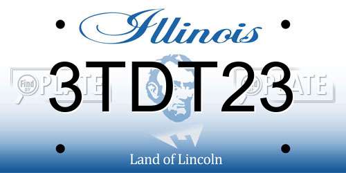 3TDT23 Illinois License Plate