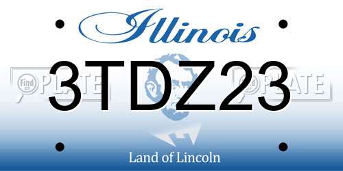 3TDZ23 Illinois License Plate
