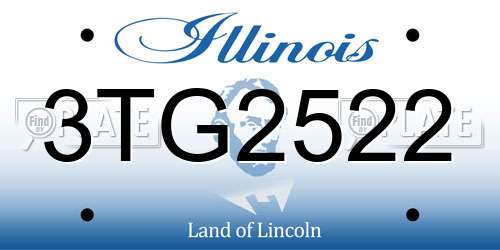 3TG2522 Illinois License Plate