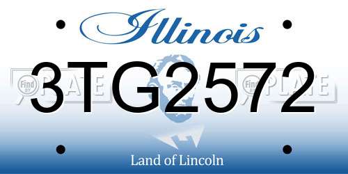 3TG2572 Illinois License Plate