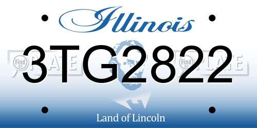 3TG2822 Illinois License Plate