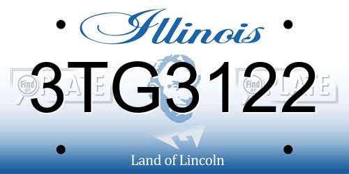 3TG3122 Illinois License Plate