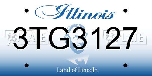 3TG3127 Illinois License Plate