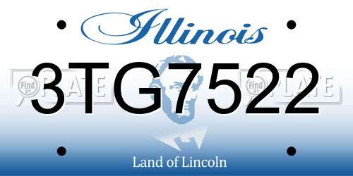 3TG7522 Illinois License Plate