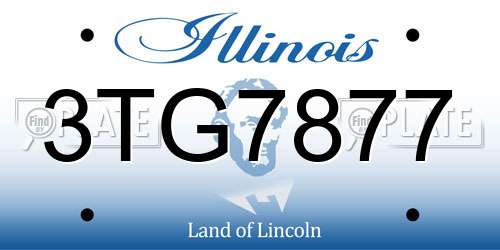 3TG7877 Illinois License Plate
