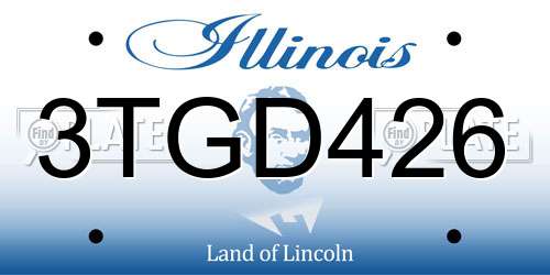 3TGD426 Illinois License Plate