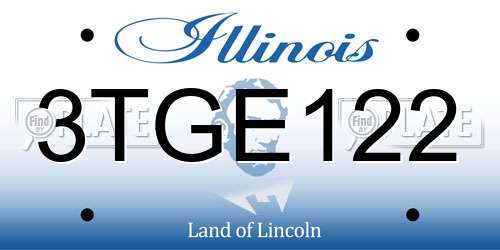 3TGE122 Illinois License Plate
