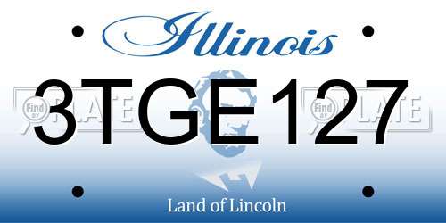 3TGE127 Illinois License Plate