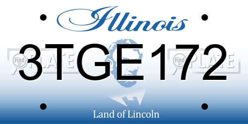 3TGE172 Illinois License Plate