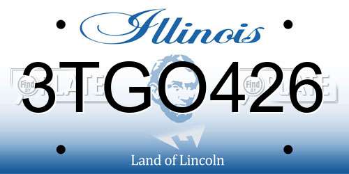3TGO426 Illinois License Plate