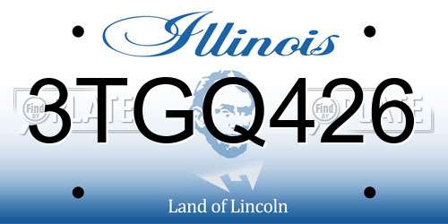 3TGQ426 Illinois License Plate
