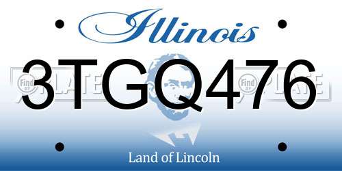 3TGQ476 Illinois License Plate