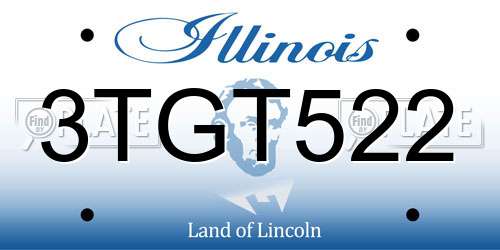 3TGT522 Illinois License Plate