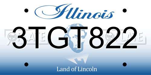 3TGT822 Illinois License Plate