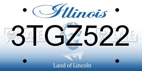 3TGZ522 Illinois License Plate